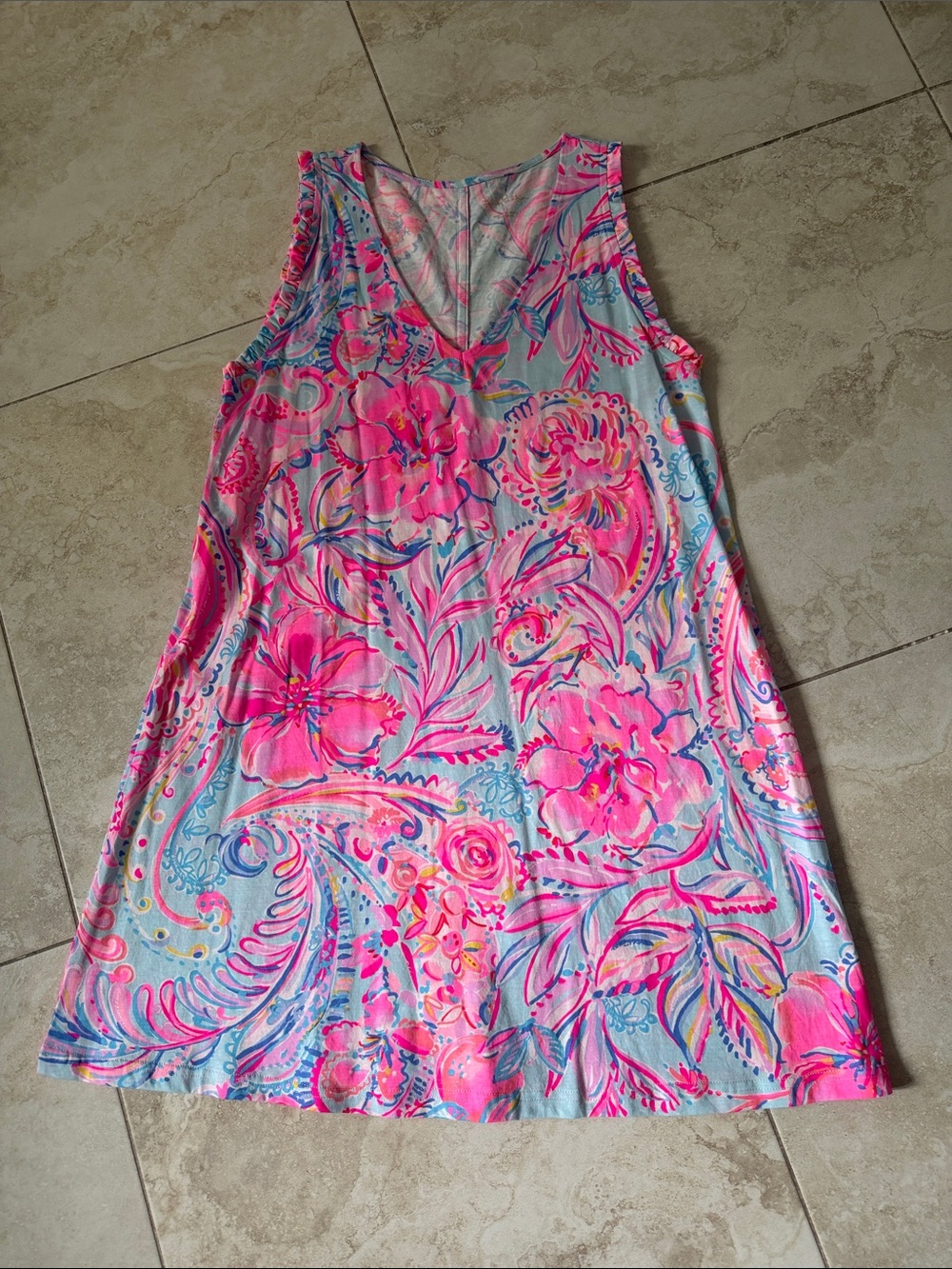 Lilly Pulitzer Sleeveless V-Neck Floral Shift Dress Women’s size small